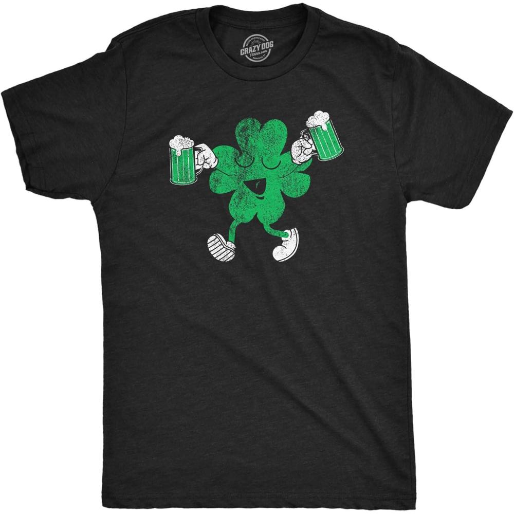 imageMens Funny T Shirts Clover Drinking Sarcastic St Patricks Day Graphic Novelty Tee for Men