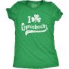 Womens I Clover Leprechauns T Shirt Funny Saint Patricks Day Irish Patty Tee(Heather Green)