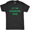 Mens Let The Shenanigans Begin T Shirt Funny Saint Patricks Day St Patty Tee(Heather Black)