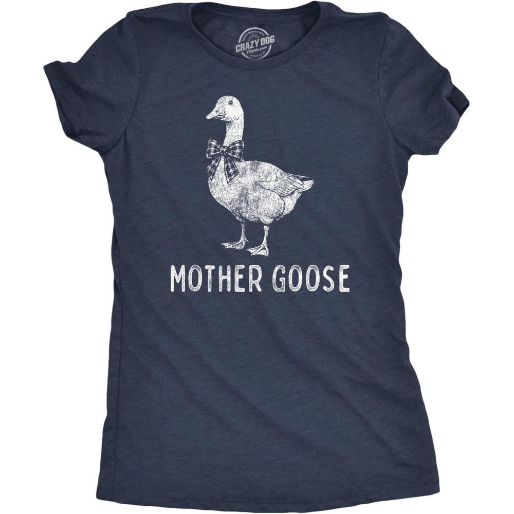 imageWomens Funny T Shirts Mother Goose Cute Mothers Day Tee for Ladies