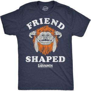 Mens Funny T Shirts Labyrinth Fellowship Adventure Co Jim Henson’s Jim Movie Tee for Guys(Heather Navy – Friend Shaped)
