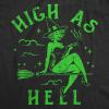 Womens High As Hell T Shirt Funny Halloween 420 Pot Smoking Flying Witch Joke Tee for Ladies(Heather Black – Highashell)