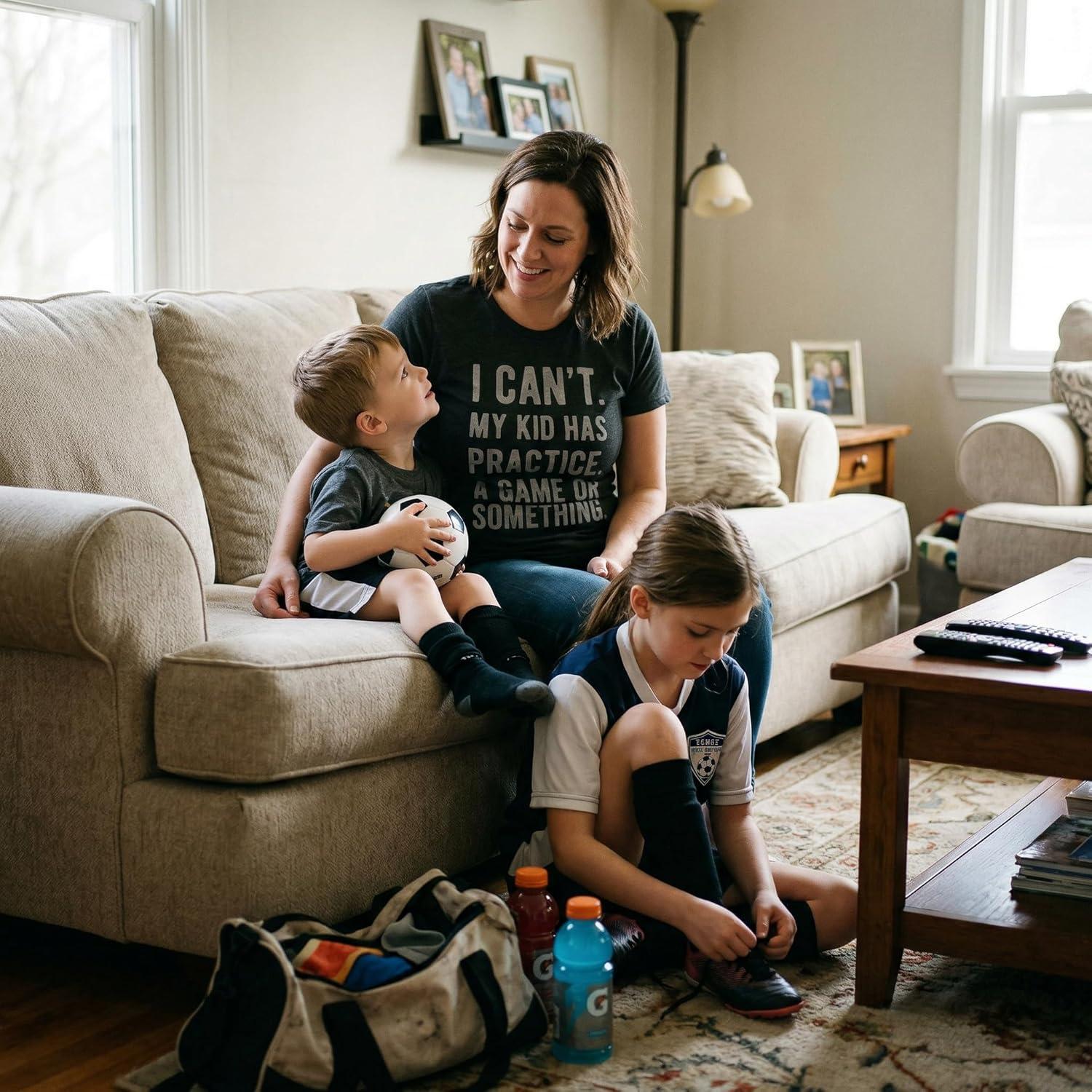 imageCrazy Dog Womens Funny T Shirt I Cant My Kid Has Practice A Game Or Something Mothers Day TeeHeather Black Womens