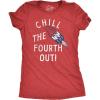 Womens Chill The Fourth Out T Shirt Funny Fourth of July Popsicle Joke Tee for Ladies(Heather Red – Chill)
