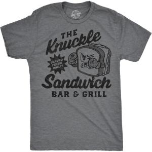 Mens Funny T Shirts The Knuckle Sandwich Bar and Grill Sarcastic Graphic Novelty Tee for Men