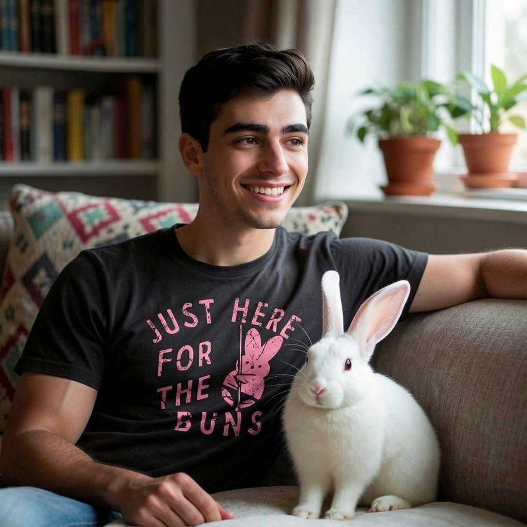imageFunny Easter T Shirts for Men Sarcastic Bunny Tees for Guys Perfect for BasketsHeather Black Here for Buns