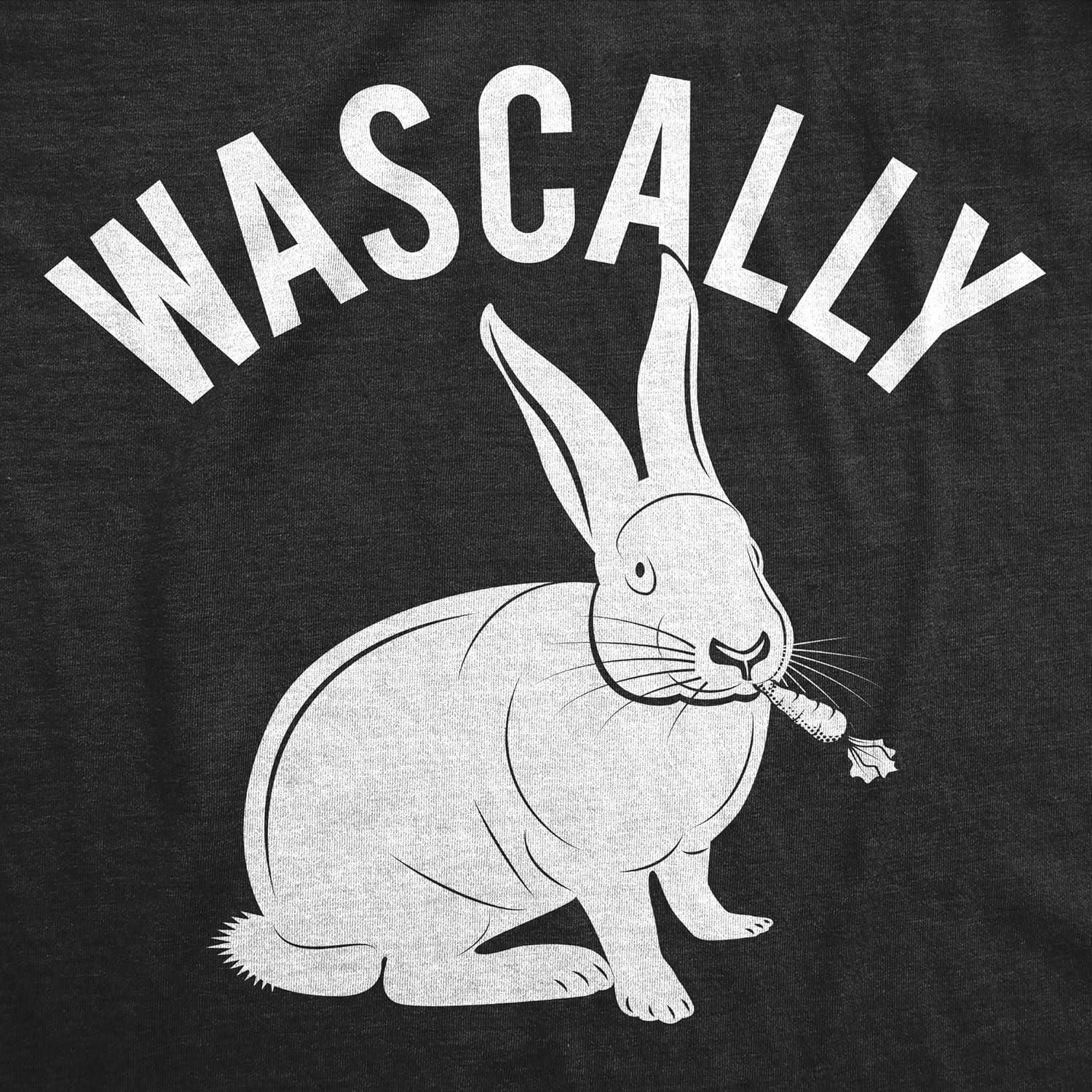 imageFunny Easter T Shirts for Men Sarcastic Bunny Tees for Guys Perfect for BasketsHeather Black Wascally Rabbit