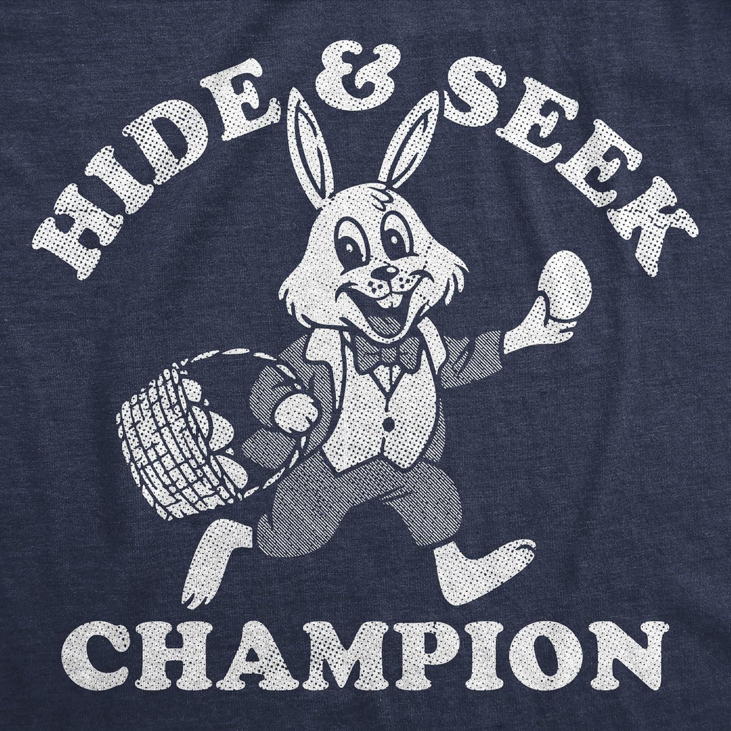 imageFunny Easter T Shirts for Women Cute Bunny Tees for Ladies to Celebrate SpringHeather Navy Hide and Side Easter