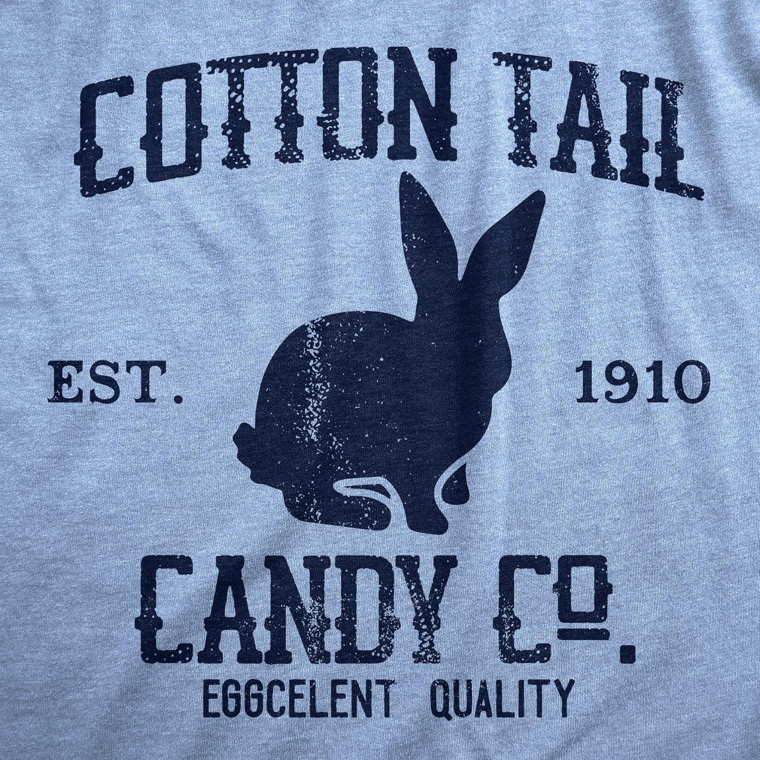 imageMens Cotton Tail Candy Co T Shirt Funny Easter Sunday Chocolate Bunny Rabbit Tee for GuysLight Heather Blue Cotton
