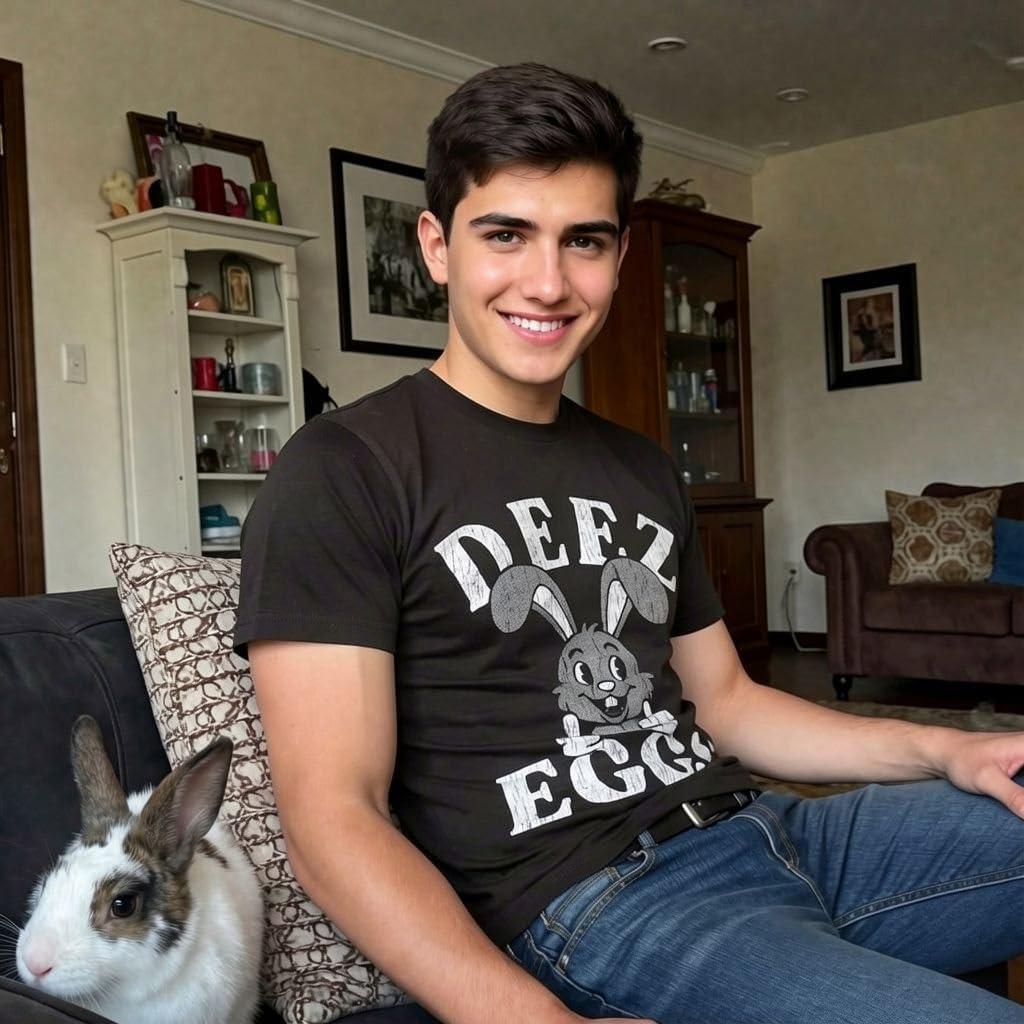 imageMens Funny T Shirts Deez Eggs Sarcastic Easter Bunny Graphic Novelty Tee for Men