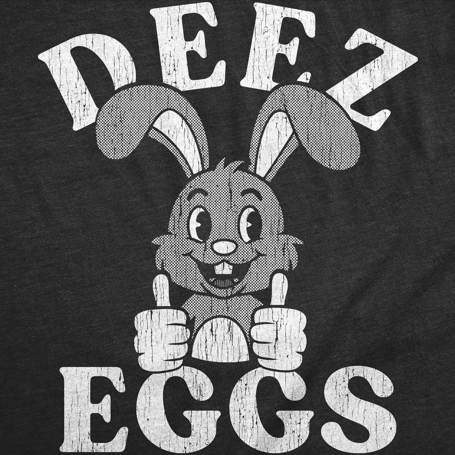 imageMens Funny T Shirts Deez Eggs Sarcastic Easter Bunny Graphic Novelty Tee for Men