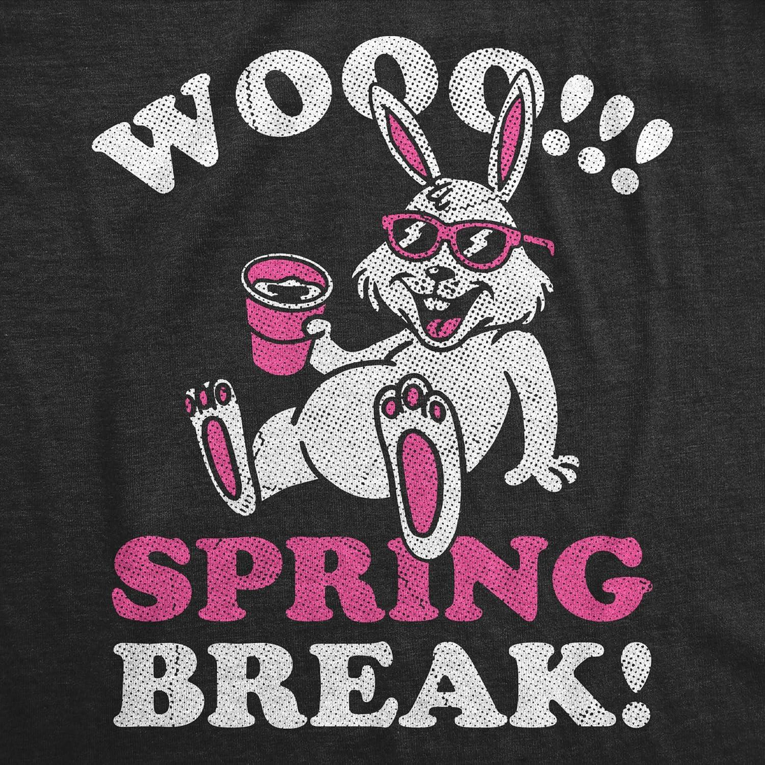 imageMens Funny T Shirts WOO Spring Break Sarcastic Easter Drinking Tee for Men