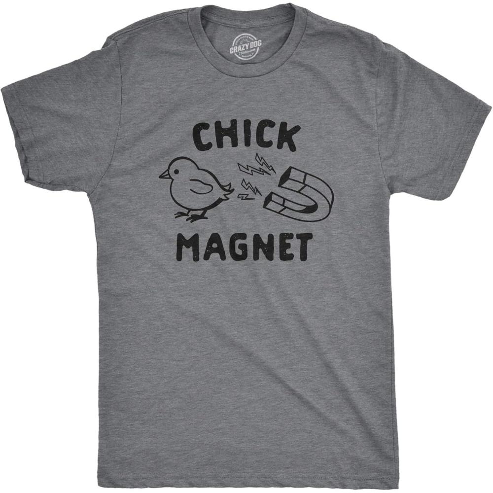 imageFunny Easter T Shirts for Men Sarcastic Bunny Tees for Guys Perfect for BasketsDark Heather Grey Chick Magnet