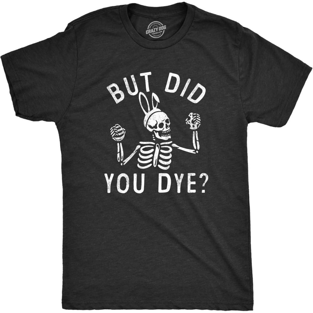 imageFunny Easter T Shirts for Men Sarcastic Bunny Tees for Guys Perfect for BasketsHeather Black Did You Dye