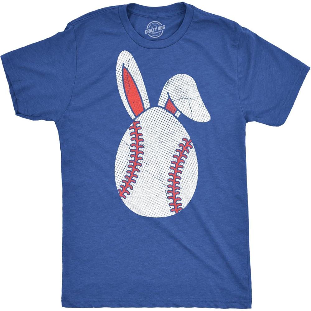 imageMens Funny T Shirts Baseball Easter Egg Sarcastic Easter Sunday Tee for Men