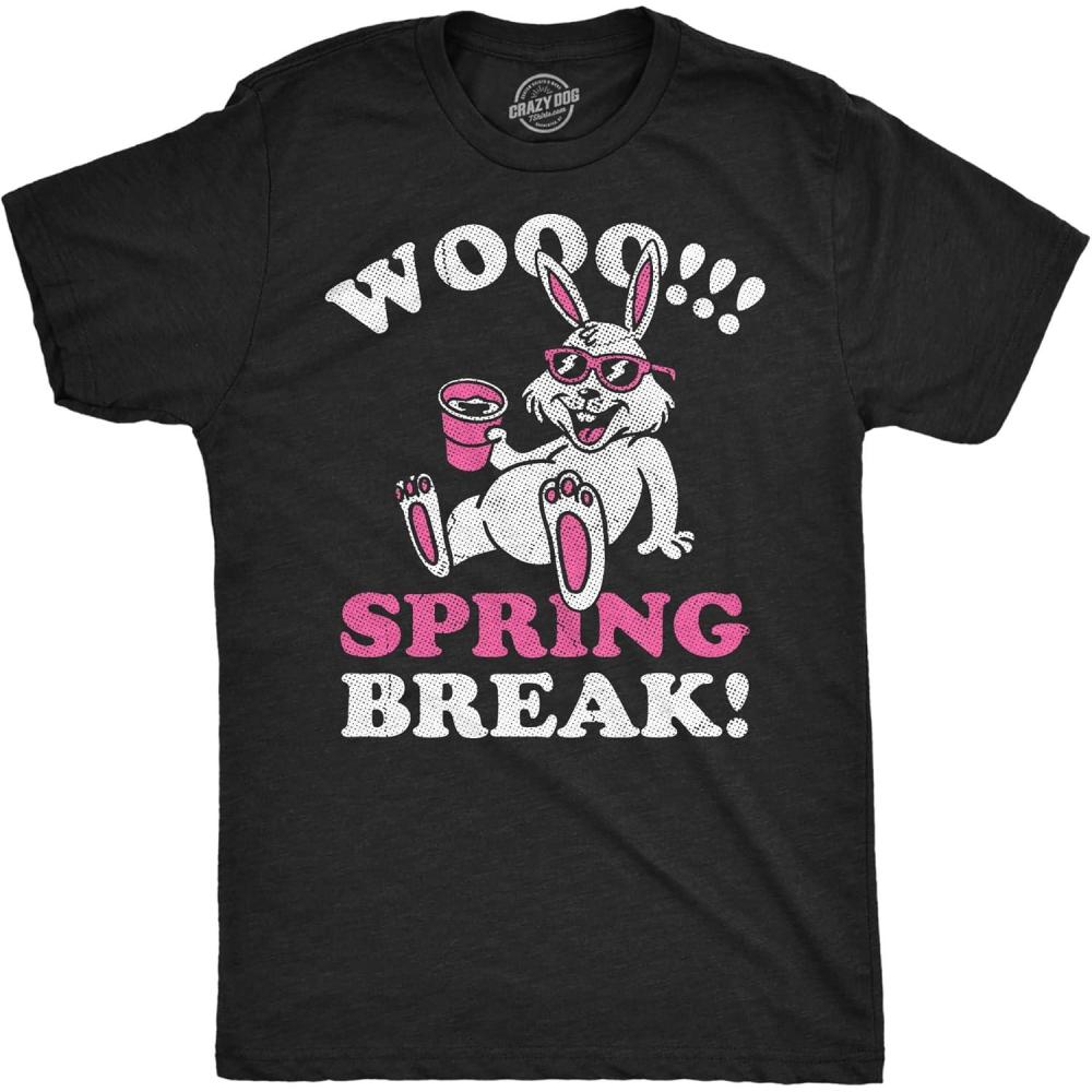 imageMens Funny T Shirts WOO Spring Break Sarcastic Easter Drinking Tee for Men