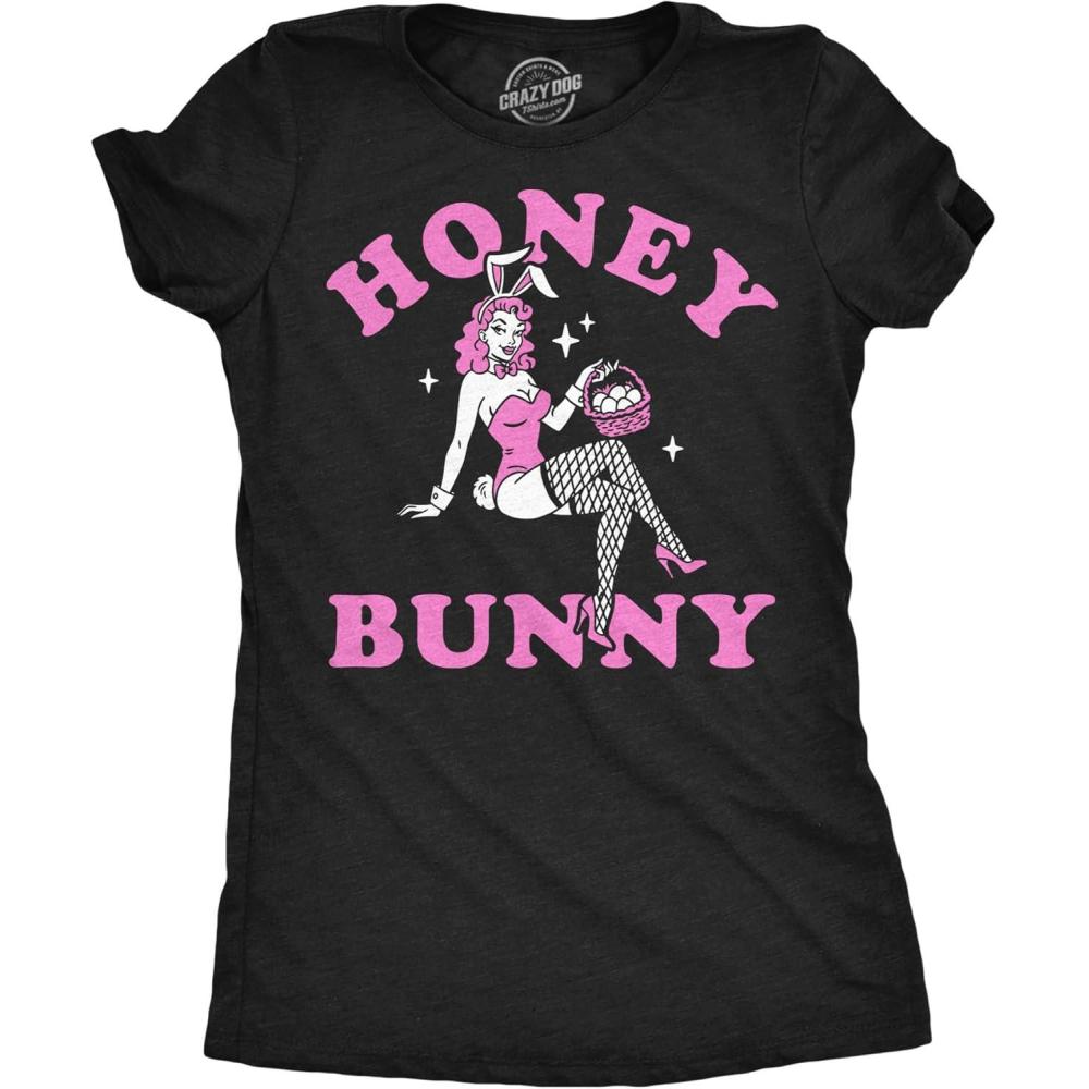 imageWomens Funny T Shirts Honey Bunny Sarcastic Sexy Easter Bunny Tee for Ladies