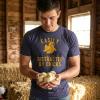 Funny Easter T Shirts for Men Sarcastic Bunny Tees for Guys – Perfect for Baskets(Heather Navy – Distracted By Chicks)