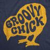 Funny Easter T Shirts for Women Cute Bunny Tees for Ladies to Celebrate Spring(Heather Navy – Groovy Chick)