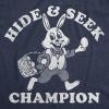 Funny Easter T Shirts for Women Cute Bunny Tees for Ladies to Celebrate Spring(Heather Navy – Hide and Side Easter)