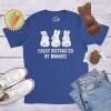 Mens Easily Distracted By Bunnies T Shirt Funny Rabbit Party Gift for Basket(Heather Royal)