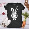 Womens Some Bunny Needs Vodka T Shirt Gift Funny Easter Drinking Tee for Guys(Black)