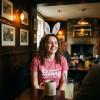 Womens Some Bunny Needs Wine T Shirt Cute Easter Faith Sarcastic Girls Tee(Heather Pink – Bunny Wine)