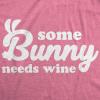 Womens Some Bunny Needs Wine T Shirt Cute Easter Faith Sarcastic Girls Tee(Heather Pink – Bunny Wine)