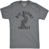 Mens Big Bunny Energy T Shirt Funny Easter Sunday Chocolate Rabbit Vibes Tee for Guys(Dark Heather Grey – Bunny)