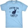 Mens Cotton Tail Candy Co T Shirt Funny Easter Sunday Chocolate Bunny Rabbit Tee for Guys(Light Heather Blue – Cotton)