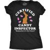 Womens Funny T Shirts Certified Candy Inspector Sarcastic Easter Tee for Ladies