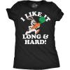 Womens Funny T Shirts I Like It Long and Hard Sarcastic Easter Bunny Tee for Ladies