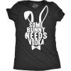 Womens Some Bunny Needs Vodka T Shirt Gift Funny Easter Drinking Tee for Guys(Black)