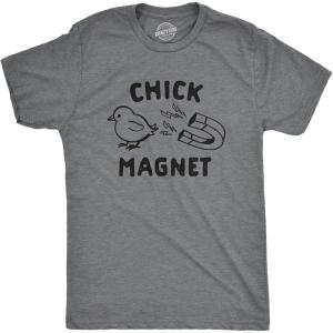 Funny Easter T Shirts for Men Sarcastic Bunny Tees for Guys – Perfect for Baskets(Dark Heather Grey – Chick Magnet)