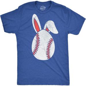 Mens Funny T Shirts Baseball Easter Egg Sarcastic Easter Sunday Tee for Men
