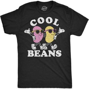 Mens Funny T Shirts Cool Jelly Beans Candy Graphic Tee for Men(Heather Black – Cool Jelly Beans)