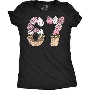 Womens Funny T Shirts 6 7 Easter Basket Sarcastic Viral Meme Tee for Ladies Funny T Shirts Easter Tops for Women Cool Meme Top Women’s Novelty Tees Black – 6 XL