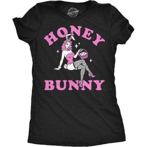 Womens Funny T Shirts Honey Bunny Sarcastic Sexy Easter Bunny Tee for Ladies