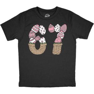Youth Funny T Shirts 6 7 Easter Basket Sarcastic Viral Meme Tee for Kids