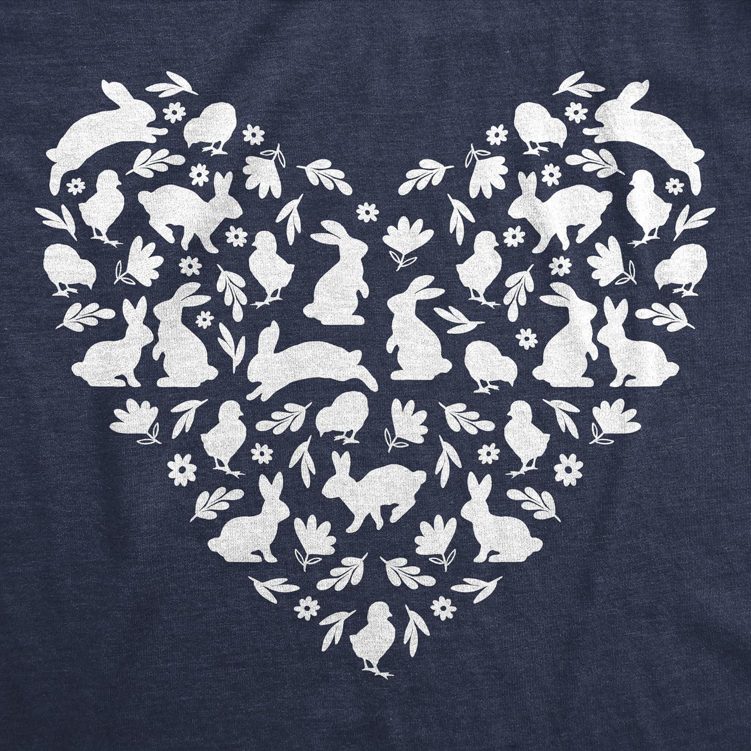 imageWomens Funny T Shirts Easter Bunny Heart Cute Holiday Tee for Ladies