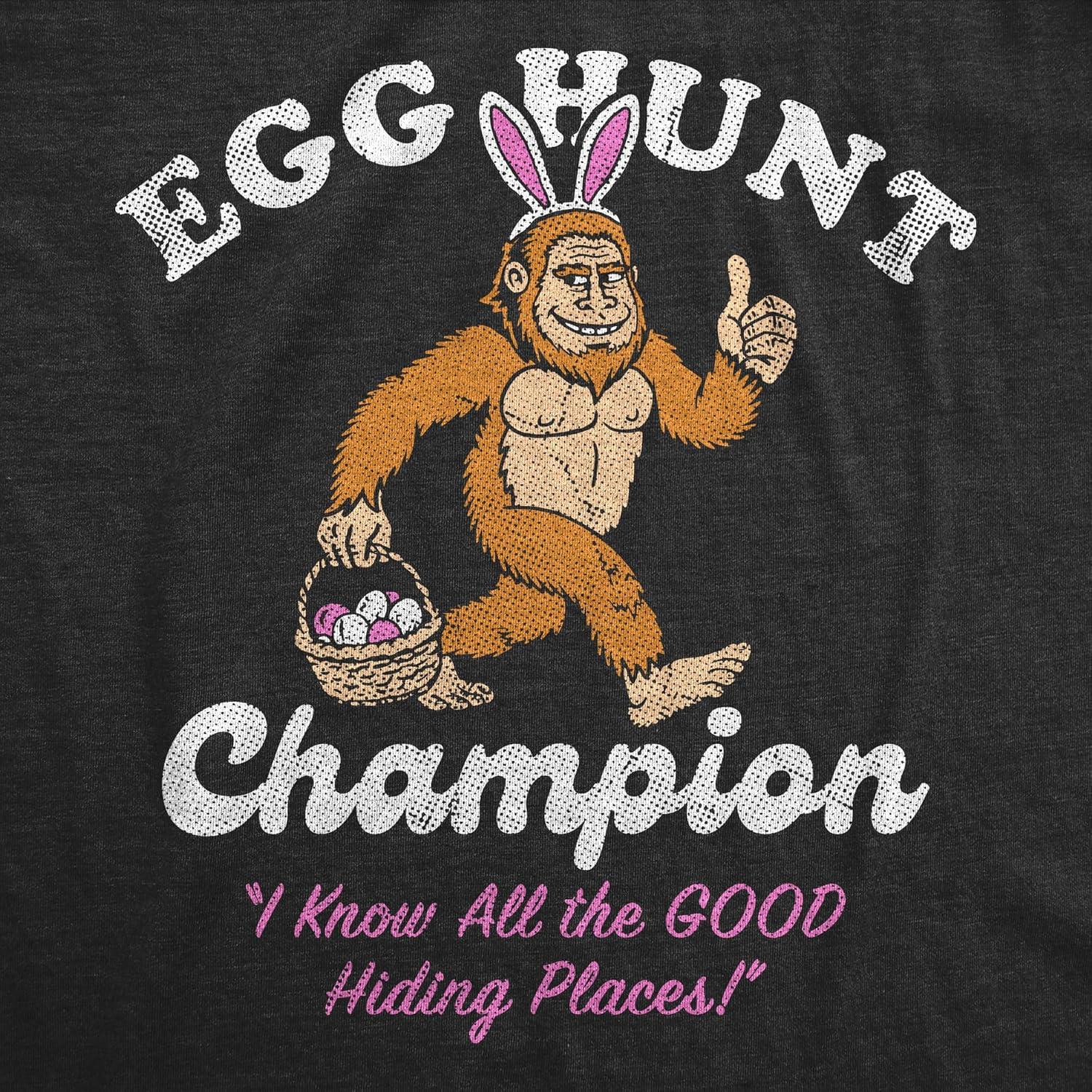 imageWomens Funny T Shirts Egg Hunt Champion Bigfoot Sarcastic Easter Sunday Tee for Ladies