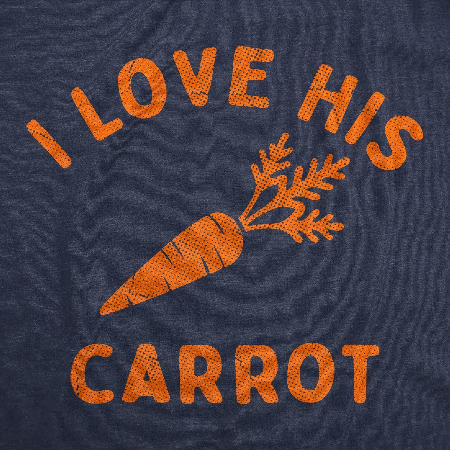 imageWomens Funny T Shirts I Love His Carrot Sarcastic Easter Graphic Novelty Tee for Ladies