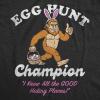 Womens Funny T Shirts Egg Hunt Champion Bigfoot Sarcastic Easter Sunday Tee for Ladies