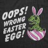 Womens Funny T Shirts Oops Wrong Easter Egg Sarcastic Dino Tee for Ladies