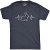 Mens Rabbit Heart Beat T Shirt Funny Cool Easter Bunny Pulse Monitor Tee for Guys(Heather Navy)