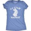 Womens Go Fluff Yourself T Shirt Funny Easter Sunday Middle Finger Rabbit Tee for Ladies Novelty Tee(Light Heather Blue)