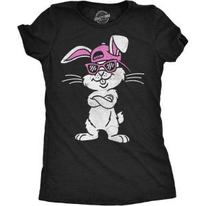 Womens Funny T Shirts Cool Bunny Sunglasses Sarcastic Easter Tee for Ladies