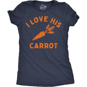 Womens Funny T Shirts I Love His Carrot Sarcastic Easter Graphic Novelty Tee for Ladies