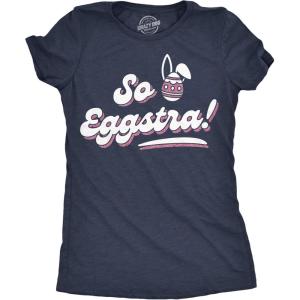 Womens Funny T Shirts So Eggstra Glitter Sarcastic Easter Graphic Novelty Tee for Ladies