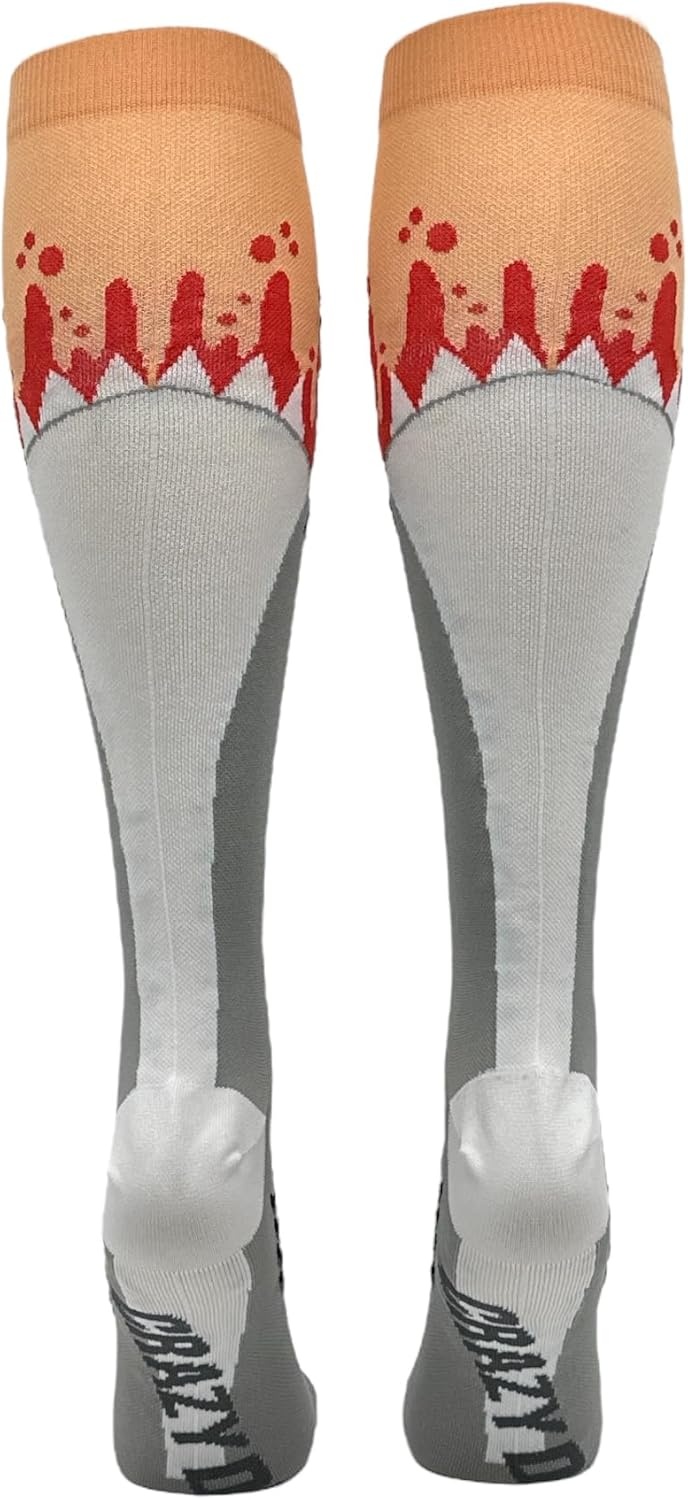 imageCrazy Dog TShirts Funny Mens Compression Socks Rugged High Socks with Tools Sports and More Pressure Socks For MenMulti Shark Bite